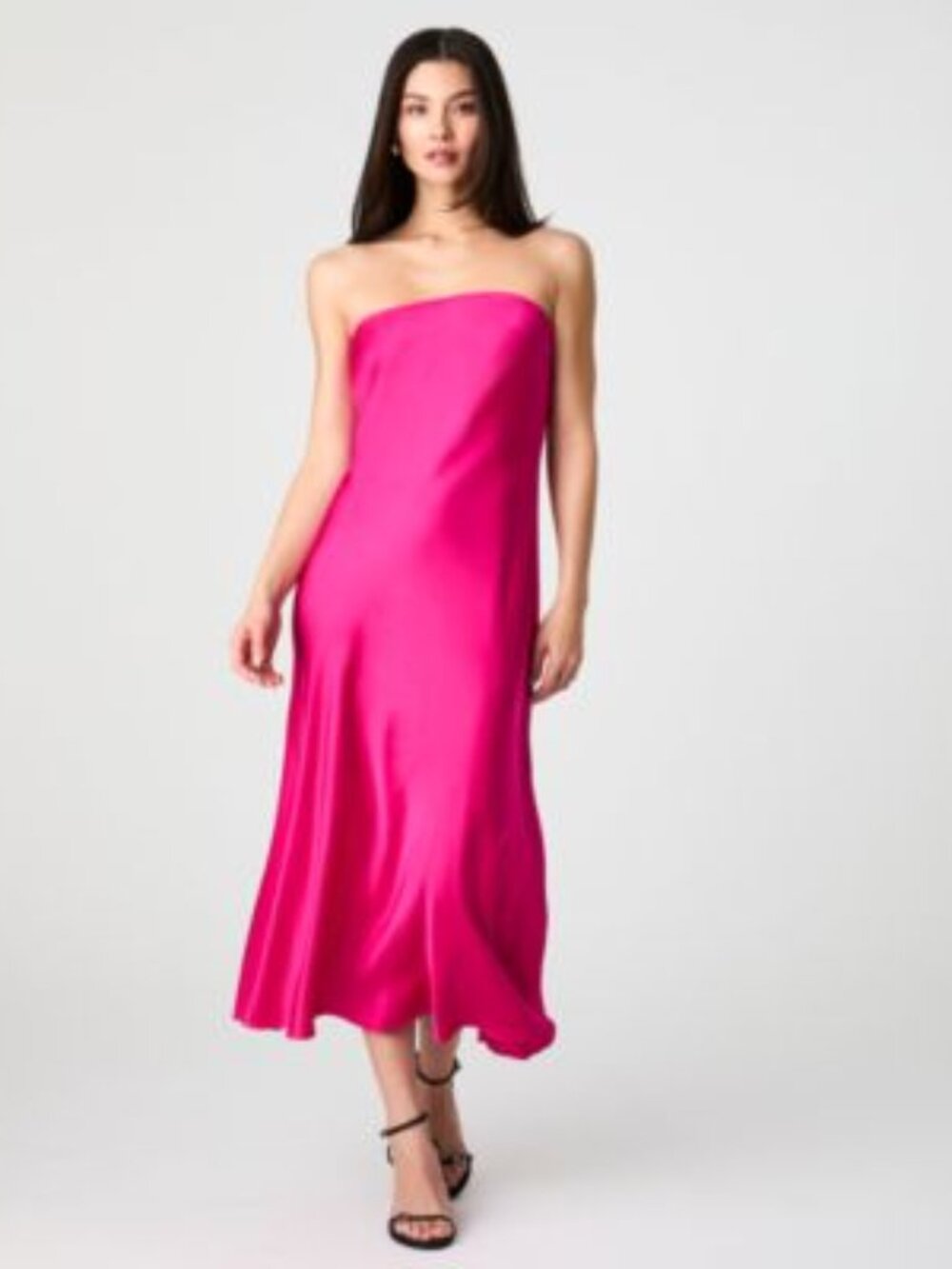 New! $158 French Connection Women's Oona Satin Strapless Dress - Sz M - Picture 2 of 9